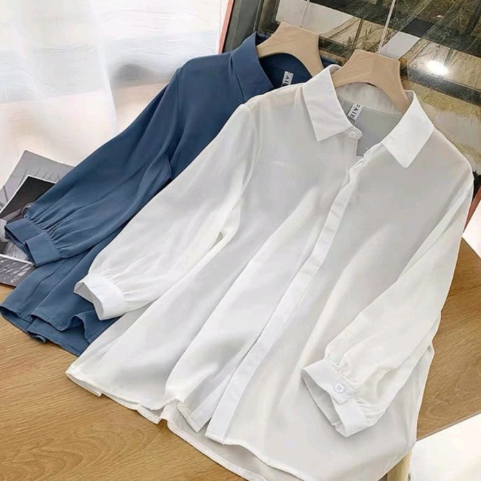 Blus Wanita Hijab/Baju Kantor/Casual Outfit Remaja/Atasan Kerja/Kemeja