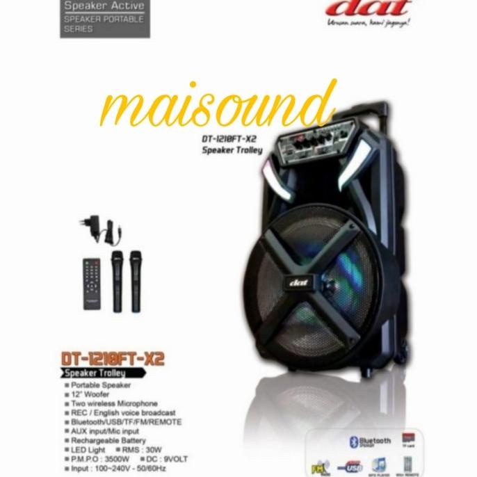 SPEAKER PORTABLE DAT DT 1210FT X2 12 INCH DAT DT 1210 FT X2 1210 FTX2
