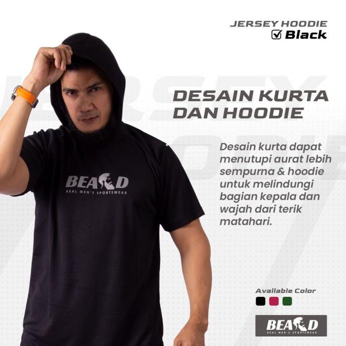 Jersey Hoodie Beard Baju Hoodie Olahraga Drifit Kurta Baju Lari Hodie