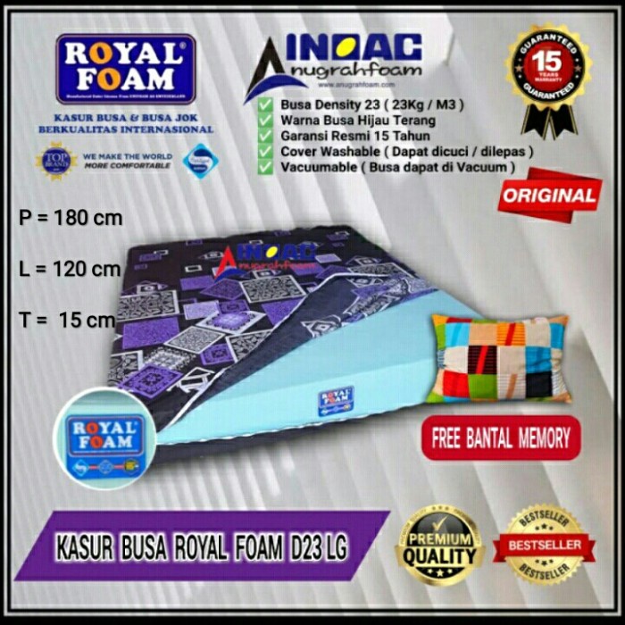 Kasur Busa Royal 120X180 X 15 Garansi 15 Th