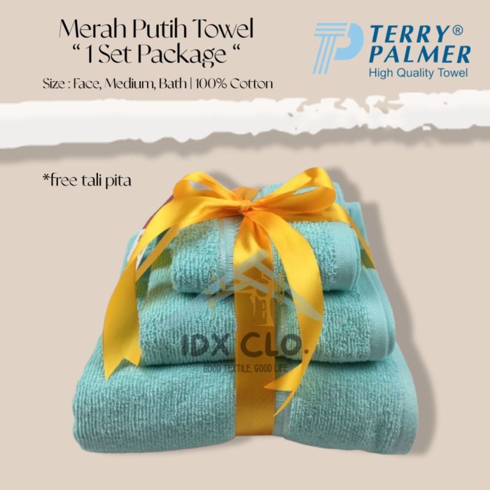 Handuk Merah Putih Terry Palmer 1 Set [3 Pcs] - Sport / Travel / Bath