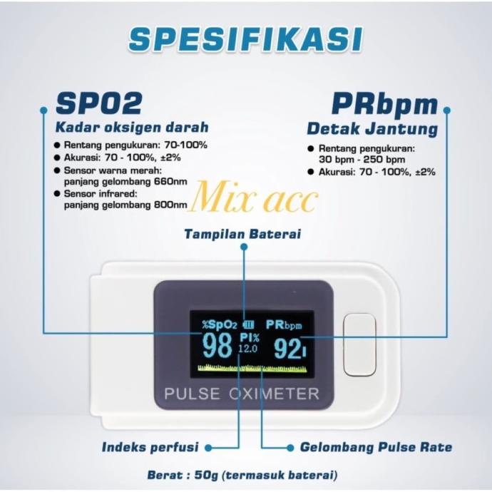 H1 Fingertip Pulse Oximeter Alat Ukur Kadar Oksigen SpO2