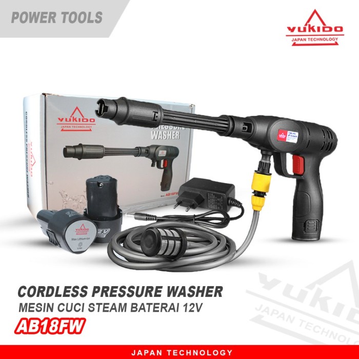 2 BATERAI MESIN JET CLEANER STEAM MOTOR MOBIL YUKIDO CORDLESS 12V