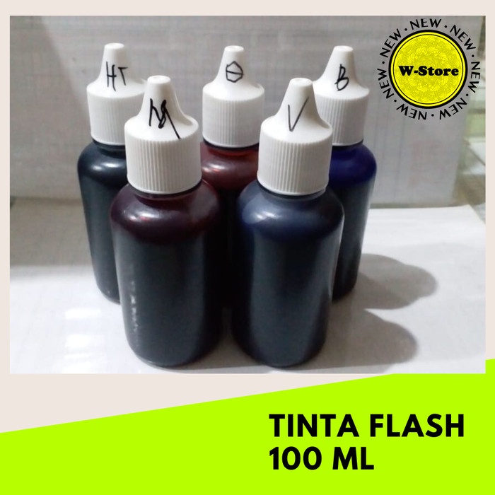 

New Tinta Stempel Flash 100Ml/Cc - Biru Dan Hijau Original