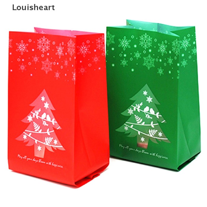 

25Pcs/Lot Kantong Plastik Hadiah Pohon Natal Snowflake Packaging Limited Stock
