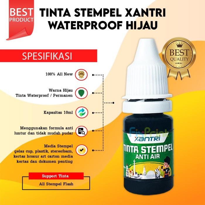 

Tinta Stampel Waterproof Permanen Sterofoam 10Ml Kayu Besi Plastik Star