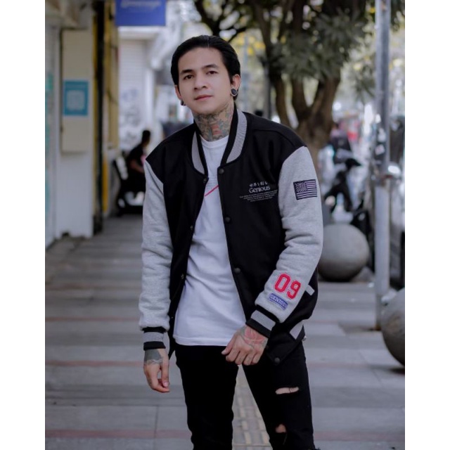 jaket varsity genius - jaket vintage original