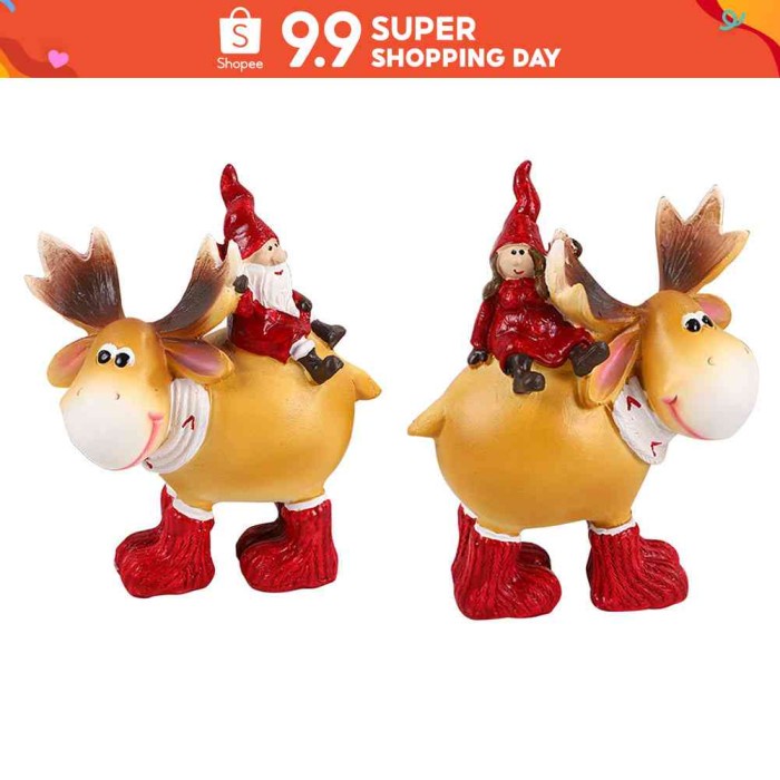 

New Nesenda Miniatur Patung Rusa / Santa Claus Untuk Dekorasi Natal Limited Stock
