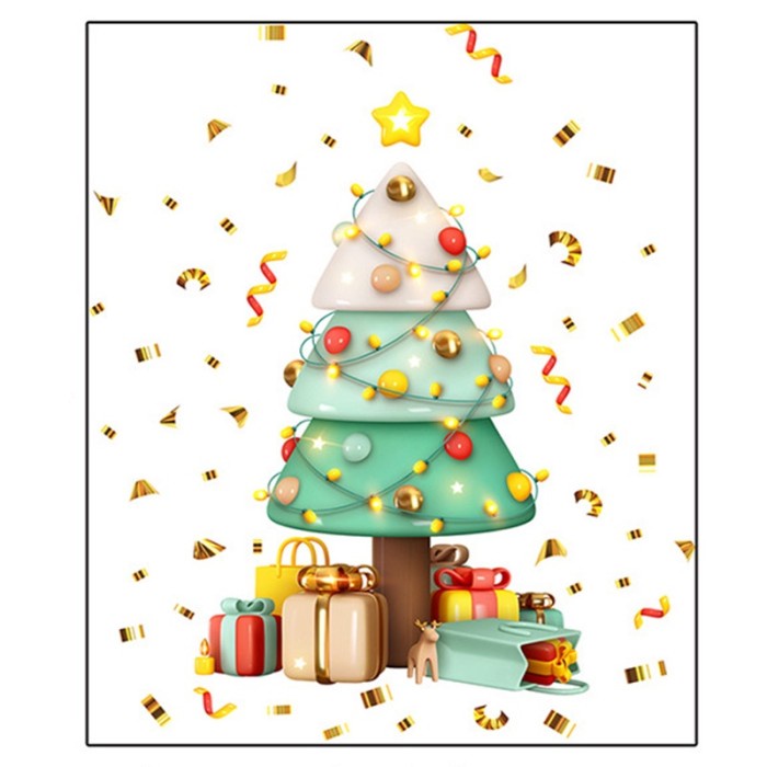 

Bhy 2Pcs/set Pohon Natal Hadiah Dekorasi Stiker Dinding Merry Limited Stock