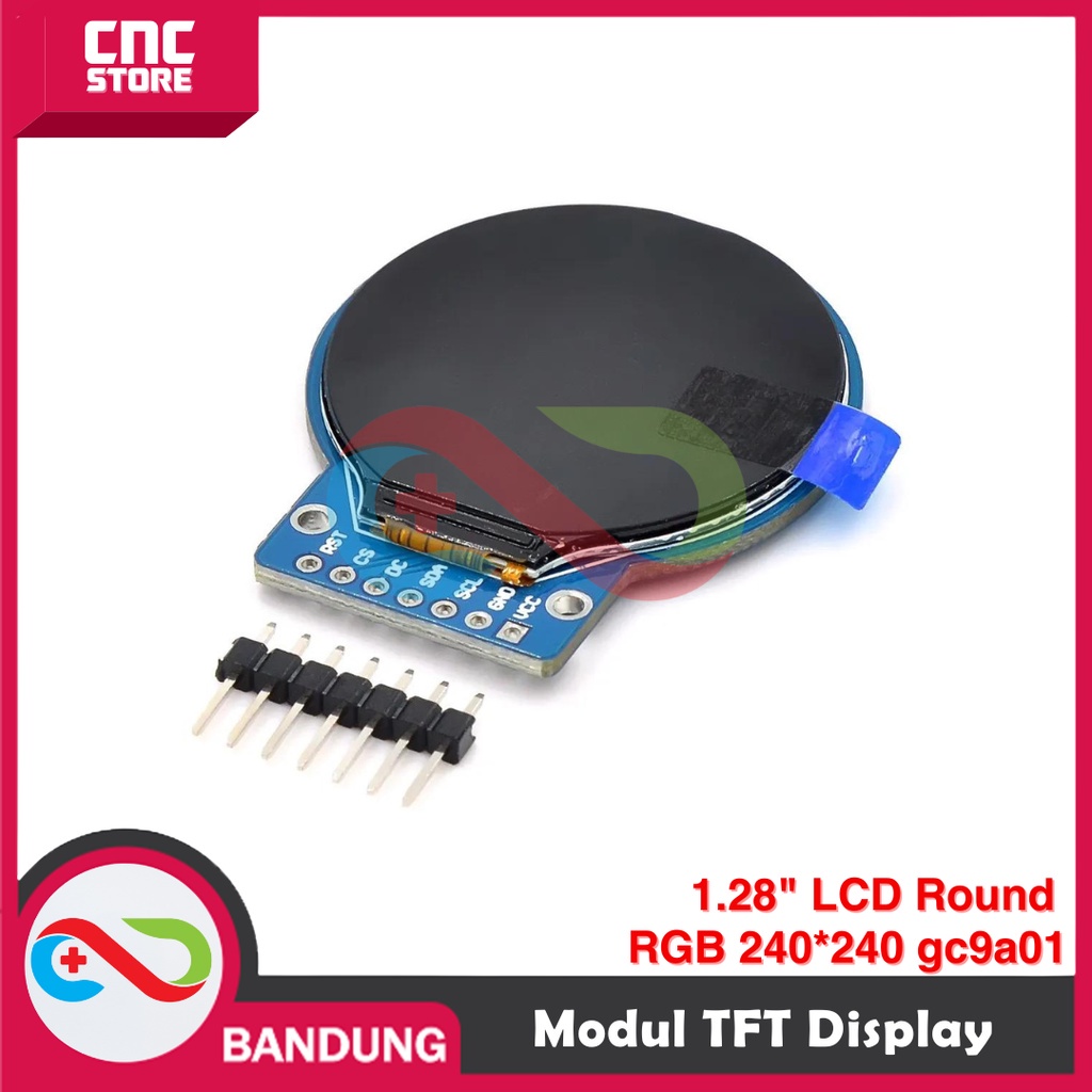 MODUL TFT DISPLAY 1.28 INCH LCD ROUND RGB 240*240 GC9A01 FULL COLOR