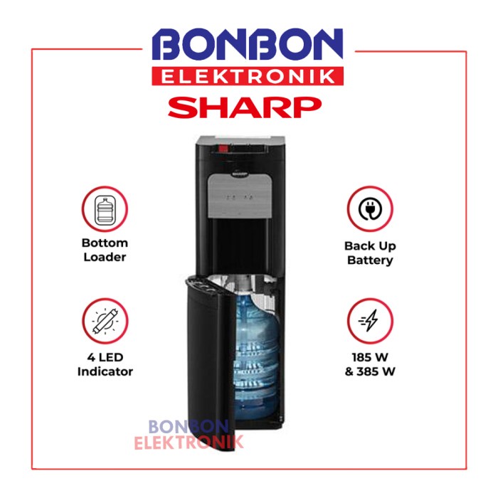 SHARP DISPENSER GALON BAWAH SWD-80EHL-BK / SWD80EHLBK / SWD80EHL