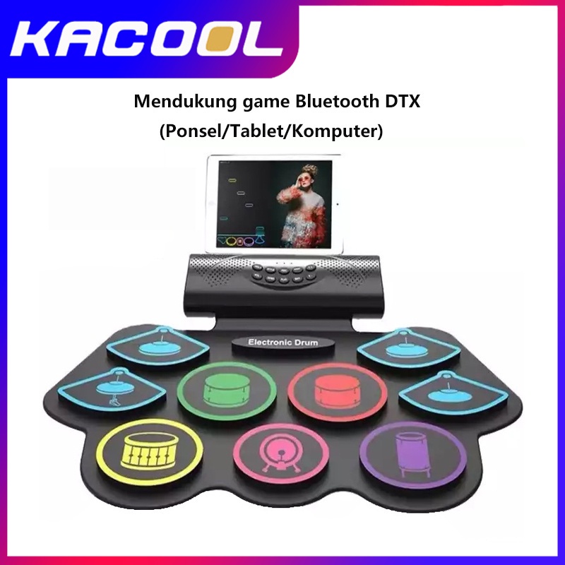 Drum Elektronik Drum Digital Built-In Dual Speaker Praktek Drum Set Portabel Jazz Drum Kit Electric