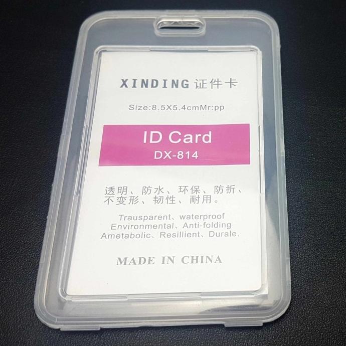 

Tempat Id Card Holder Bening 2 muka Frame Casing Id Transparan 2 sisi