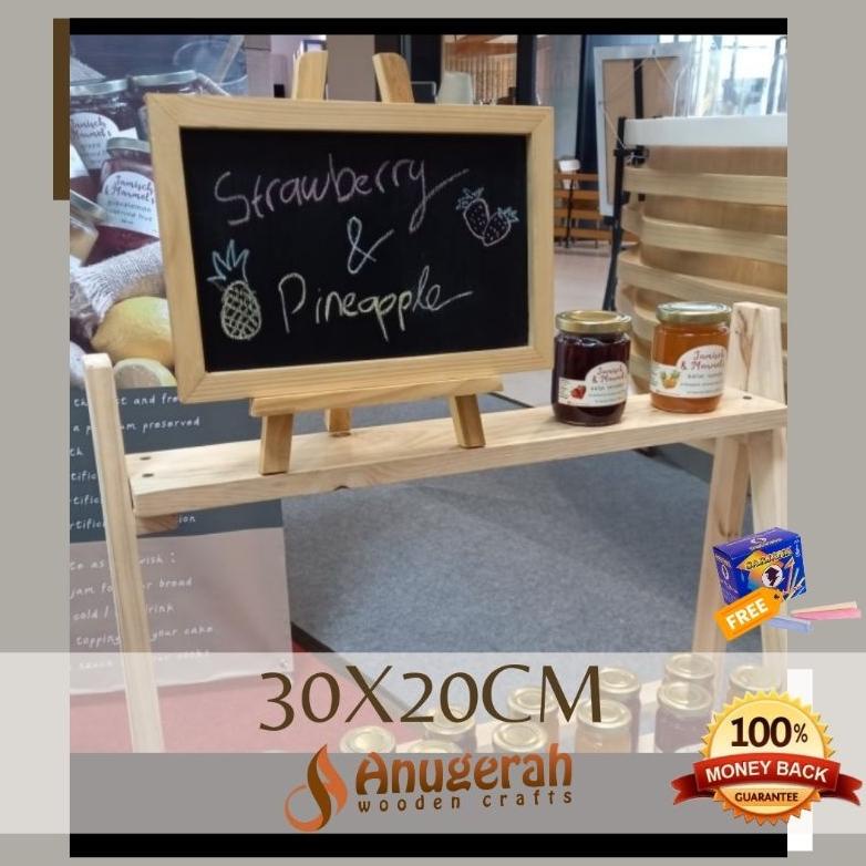 

Big Sale 20x30cm Standing mini chalkboard Set standing papan tulis kapur wood tripod easel