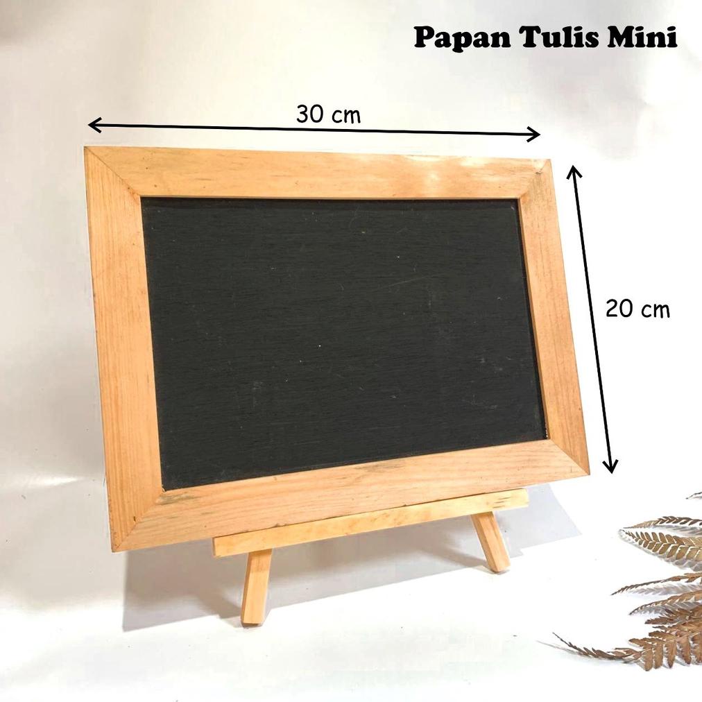 

Berkualitas Standing Wood Easel Papan Tulis Kapur Mini Chalkboard 20x30cm ..