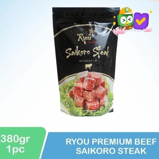 

RYOU BEEF SAIKORO STEAK 380 GR DAGING FROZEN ORIGINAL BEST SELLER TESSAANDRI