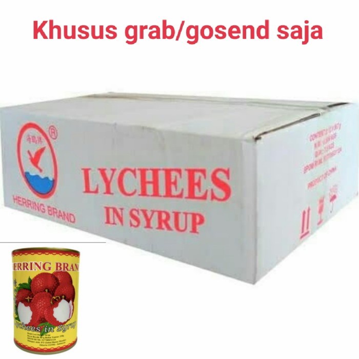 

herring lychee kaleng per dus isi 12/leci kaleng herring su brand SL