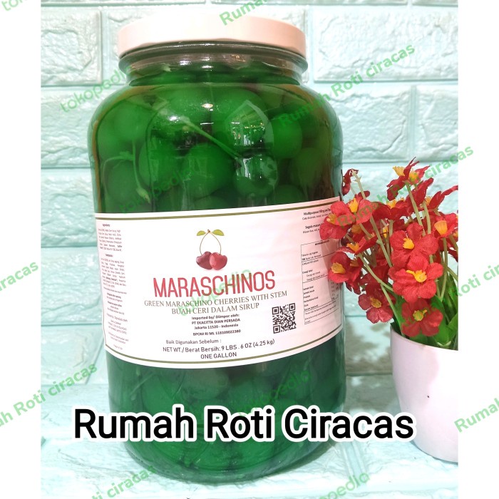 

CHERRY HIJAU TANGKAI ANI MARASCHINO CHERRIES GREEN CHERY STEM BUAH JAR