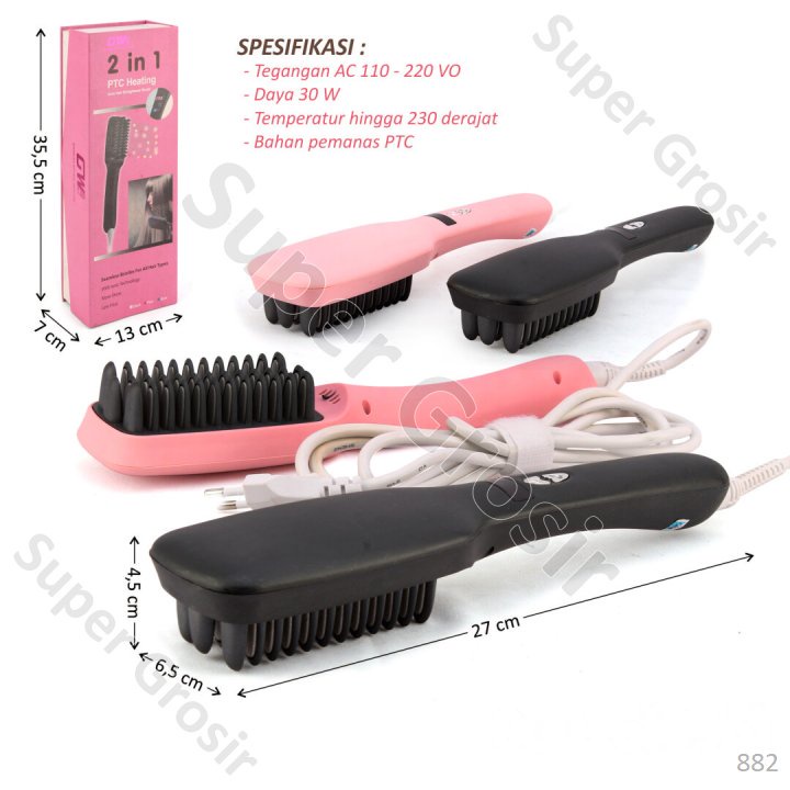 Catok Rambut Sisir 2 in 1