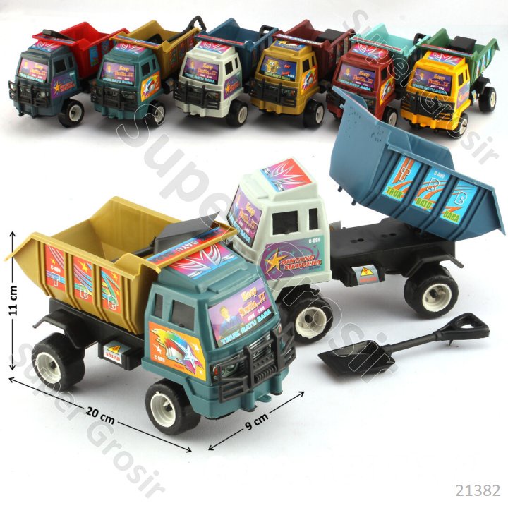 Mainan Anak Mainan Truk Dump 20 cm F/W + Sekop Truk Batu Bara TBB
