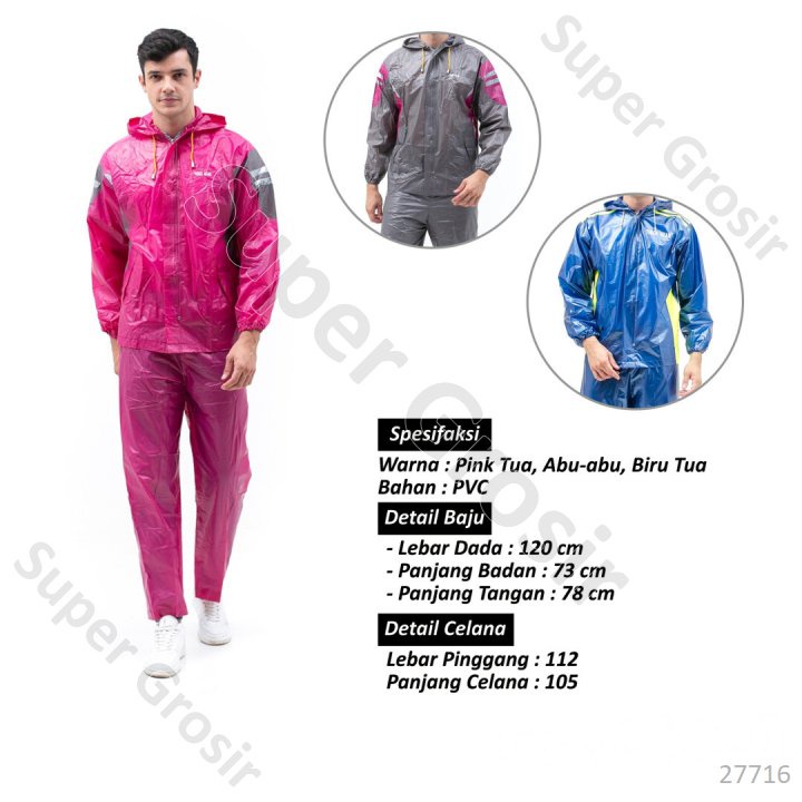 Jas Hujan Setelan Celana Stretch Axelo Tiger Head