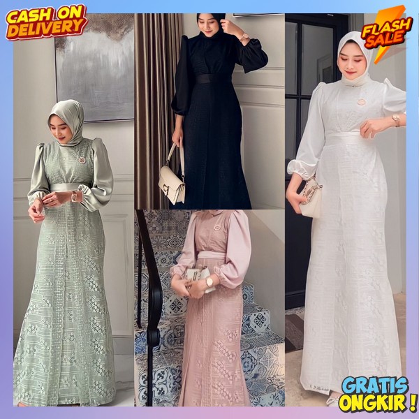 Paling Murah Dress Bridesmaid Muslimah Baju Gamis Wanita Terbaru 2024 Bsju Gmis Lebaran Elegan Gsmis