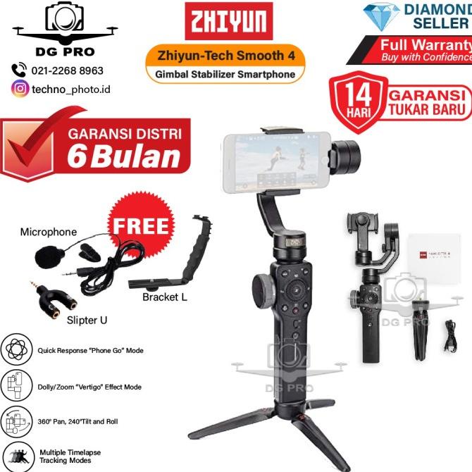 Zhiyun Smooth 4 Black - Gimbal 3-Axis Smartphone Stabilizer