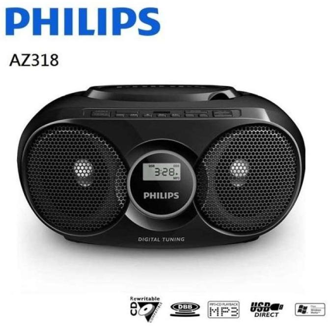 Radio CD Player Boombox Philips AZ-318 CD Soundmachine Philips AZ318B