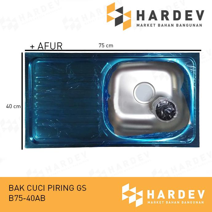 Bak cuci piring tangan GS 75 x 40 wastafel sink stainless afur - Sink