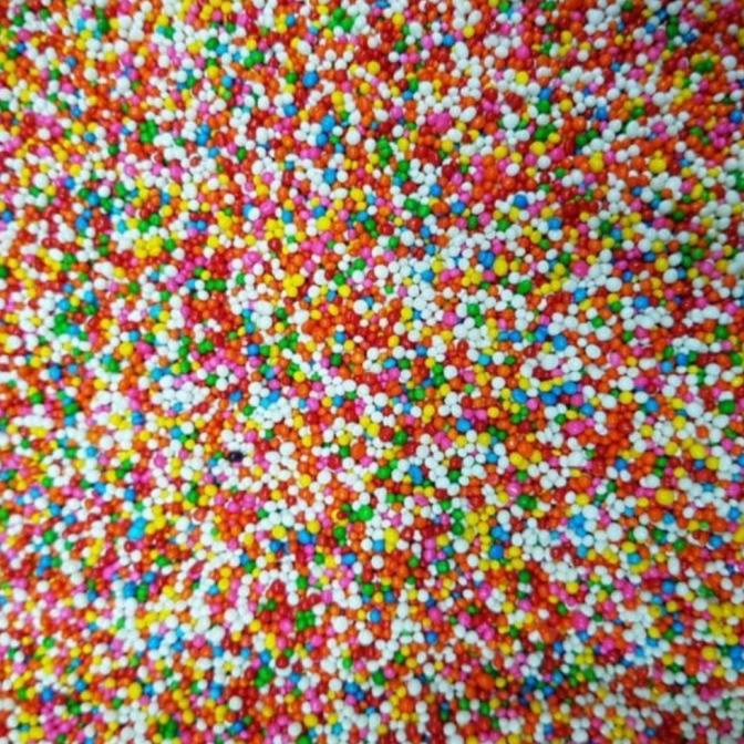 

Laris Springkel Hiasan Kue 1 kg / Springkle Rimit Gula Butir Rainbow 1000 gr