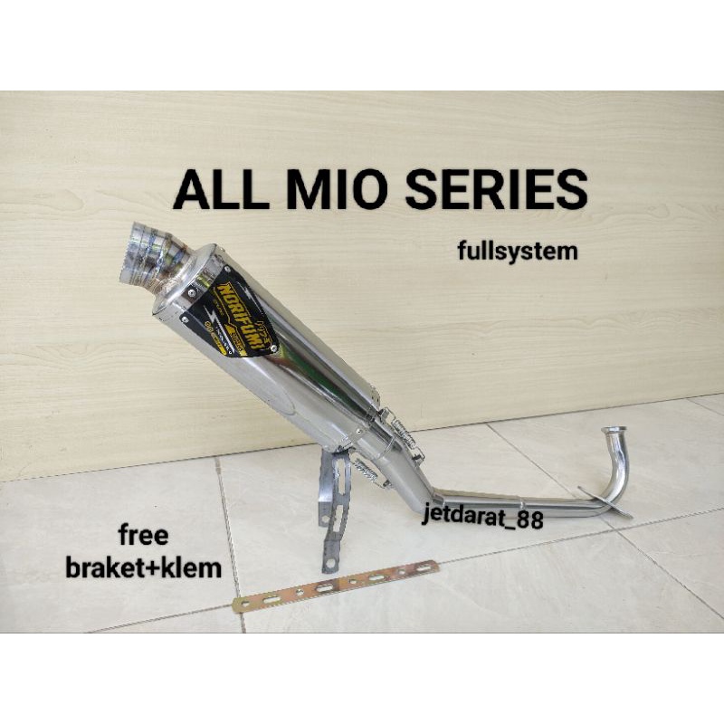 knalpot racing NORIFUMI GTX untuk motor MATIC MIO/ALL TYPE MIO. mio sporty/mio smile/mio soul karbu/