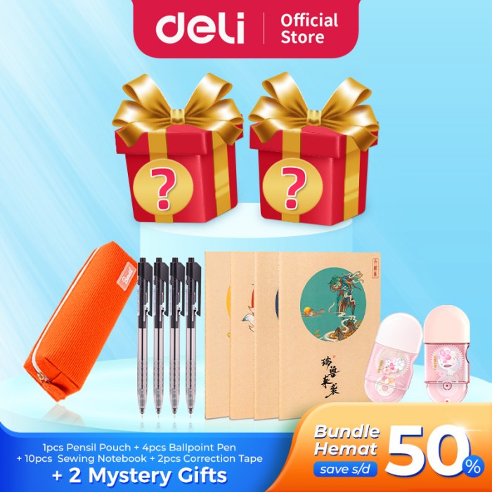 

SALE Paket Alat Tulis Lengkap Berhadiah / Tempat Pensil, Ballpoin. Termurah