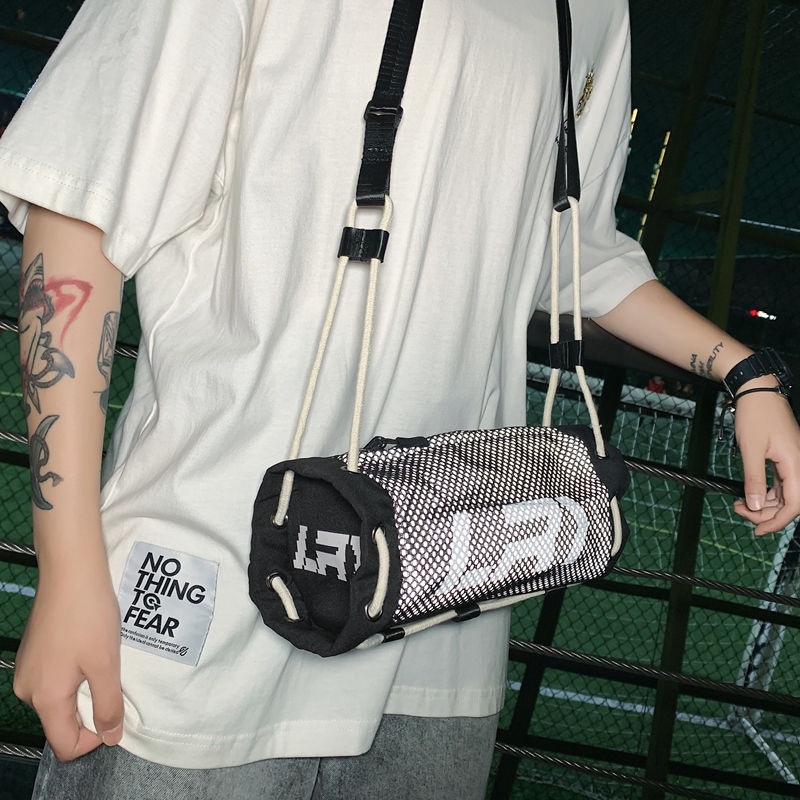 Tas Bahu Pria, Tas Selempang Pria Reflektif Baru, Tas Bulat Trendi