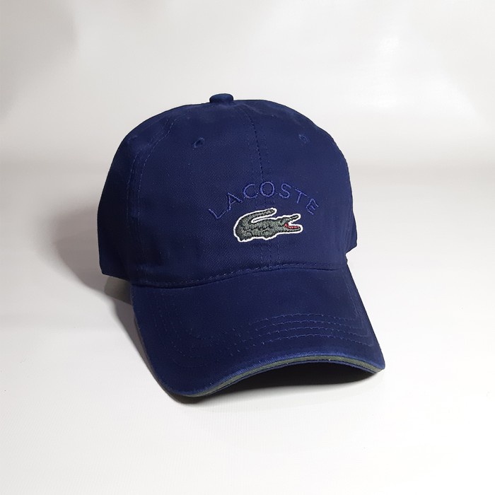 topi Topi Import Baseball Caps Lacoste Bahan Cotton Premium - Black - LC-Navy(H7M7) topi pria baseba