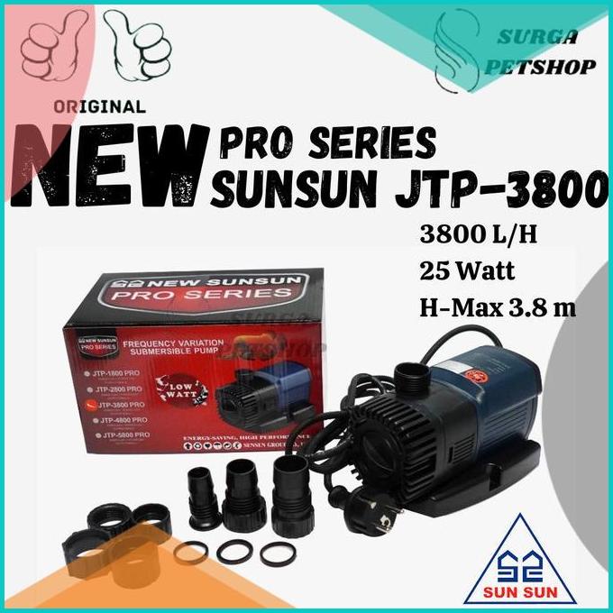 NEW SUNSUN JTP 3800 PRO POMPA AIR CELUP AKUARUM KOLAM IKAN JTP3800 16n