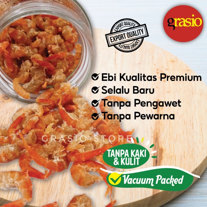 

Ebi Udang Kering Merah (1Kg) Grade A Tanpa Kulit - Vakum 1 Kg, Super Premium