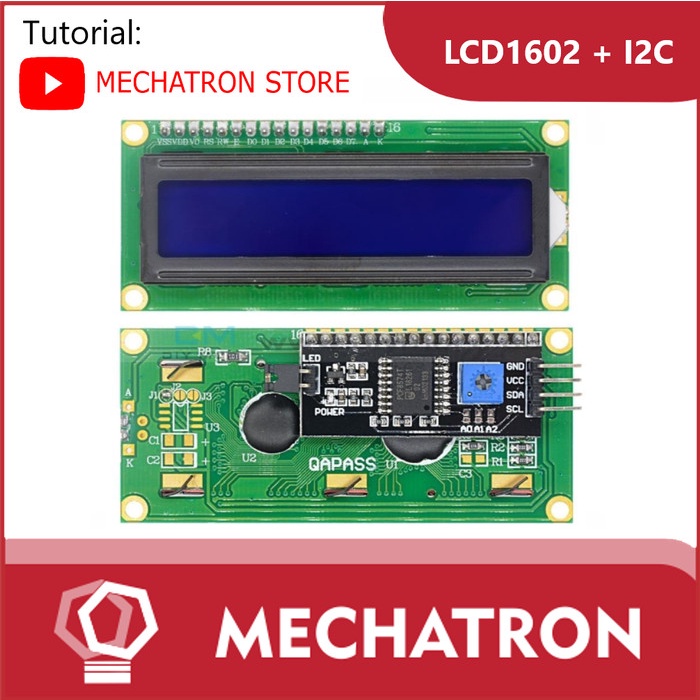 Lcd Display 1602 + I2C 16X2 16 2 16*2 Biru Blue