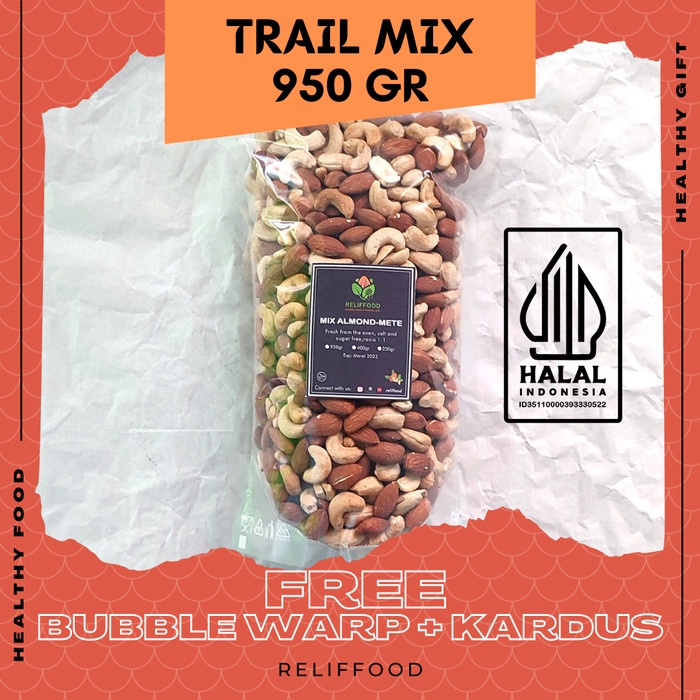 

Kacang - Mix Kacang Almond Dan Mete Panggang 950 Gram Mixed Nuts - Trail Mix