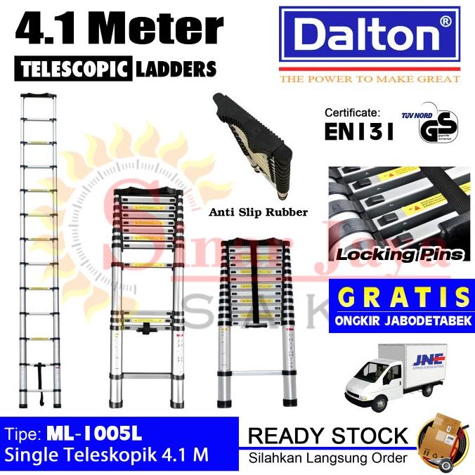 Tangga Teleskopik 4.1 Meter Alumunium Telescopic Straight Dalton 4,1