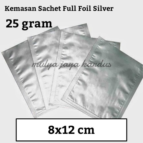 Kemasan Sachet Plastik Sachet Aluminium Foil Premium Silver 25 GR (8x12) (SACHET 25)