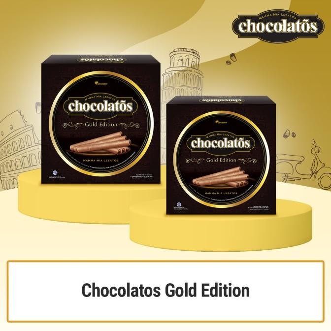 

Biskuit Wafer - Chocolatos Gold Edition, Biskuit / Wafer Roll - 2 Kaleng Non Cod