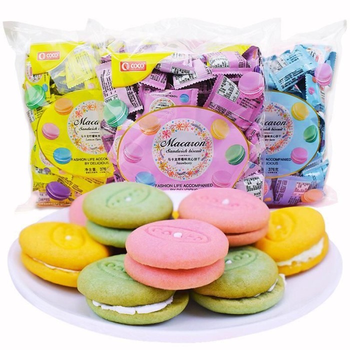 

Biskuit Wafer - Macaron Sandwich Biscuit Makaron Biskuit Mini Wafer Cemilan