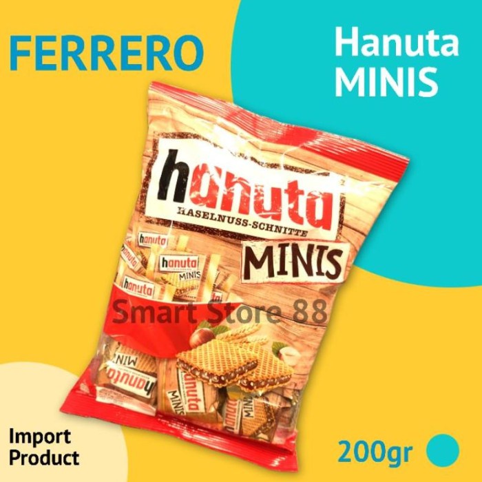 

Biskuit Wafer - Ferrero Hanuta Minis 200Gr Biskuit Wafer Mini Dengan Krim Coklat