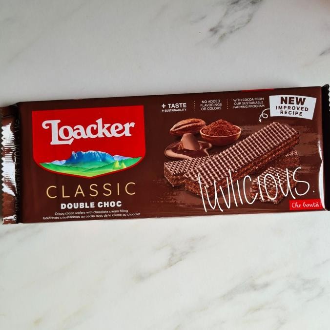 

Biskuit Wafer - Loacker Double Choc Chocolate Cream Cocoa Wafer Biscuit Coklat Cokelat