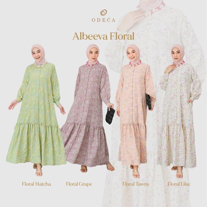 Odeca | Albeeva  Floral | Dress | Gamis Motif Syar'i