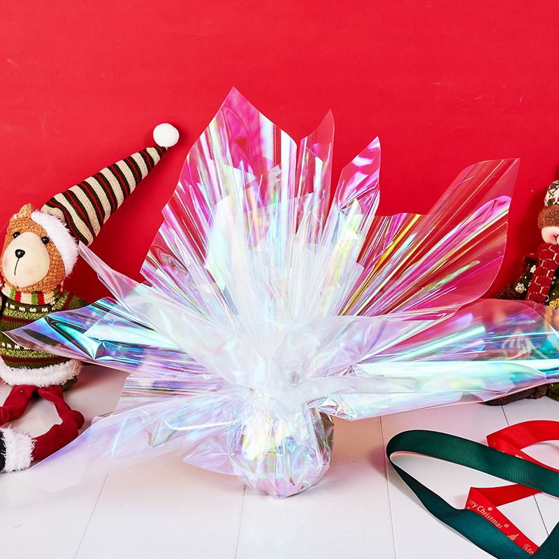 

Hologram Transparent (50 X 50 Cm) - Kertas Bunga Hologram Bening (1Pa = 10 Lembar) / Plastik Opp