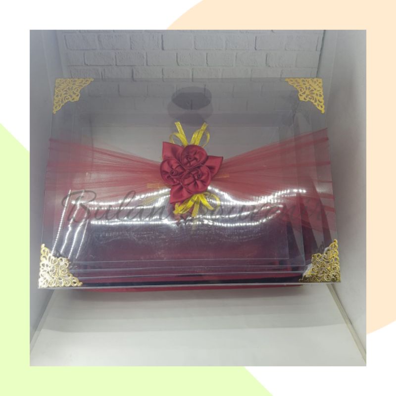 

Box/Kotak Hantaran Seserahan Ka Tille Maroon 1 Set Isi 4 Box -