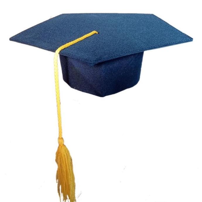 Topi Toga Wisuda Atribut Sarjana Bahan Matador Sixe Tk Sd Dan Dewasa  - Tali Kuning , Tk - Langsung 