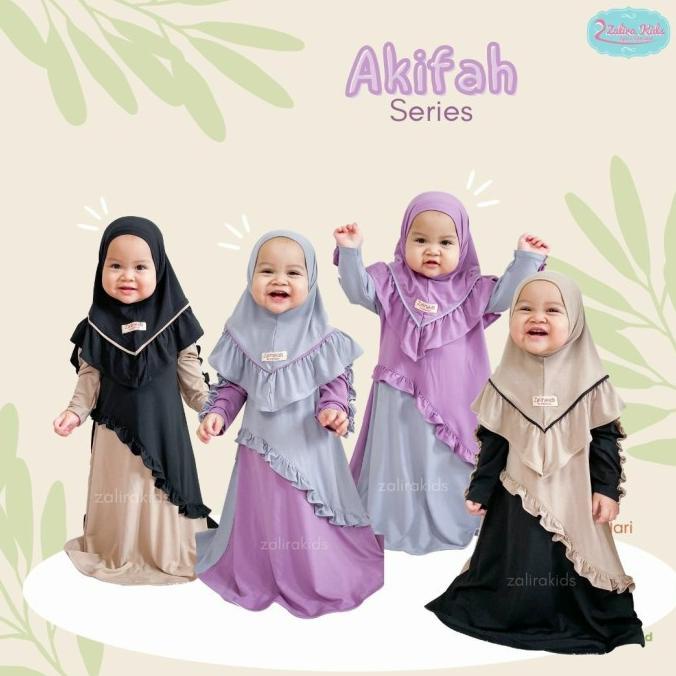 Akifah Series Gamis Anak Perempuan Original By zalira Kids Termurah