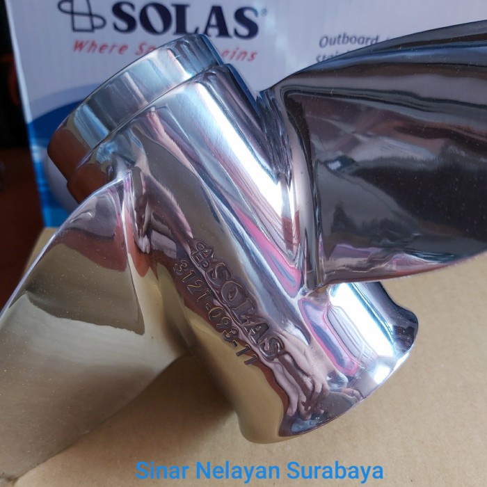 Propeller/baling mesin tempel Yamaha 15pk ukuran 11 in stenlis Solas